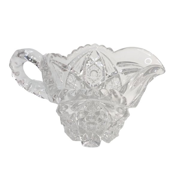 Vintage Imperial Glass EAPG Ohio Nucut Open Sugar and Creamer MCM Marked Set - Picture 6 of 13